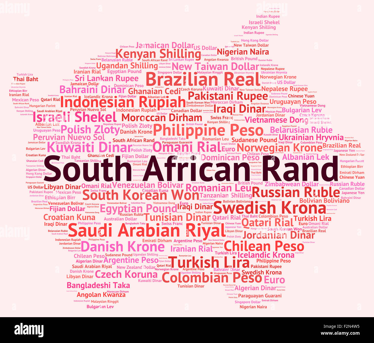 South African Rand Meaning Forex Trading And Wordcloud Stock Photo - 
